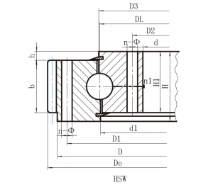 single row ball slewing bearing (HS series) external gear Tek sıralı bilyalı döner yatak (HS serisi) iç dişli