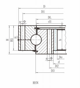 single row ball slewing bearing (HS series) internal gear Tek sıralı bilyalı döner yatak (HS serisi)