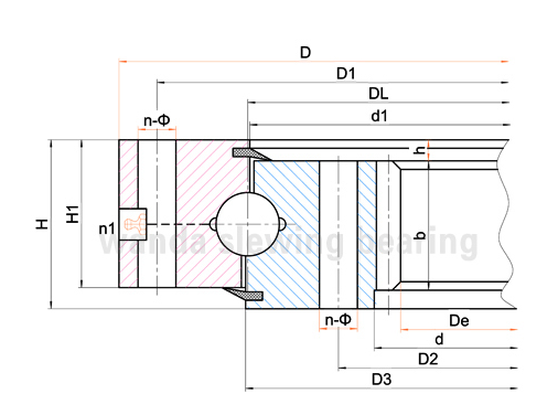 İ&ccedil; dişli Tek sıra d&ouml;rt nokta bilyalı rulman yapısal &ouml;zellik