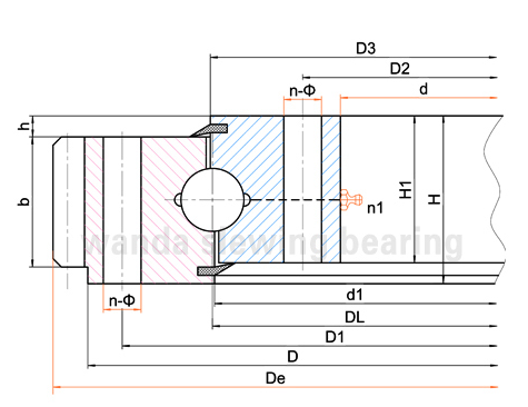 Dış dişli Tek sıra d&ouml;rt nokta bilyalı rulman yapısal &ouml;zellik